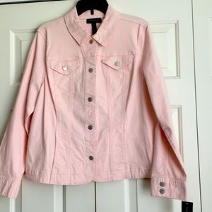 NWT Pink Charter Club XL pink denim jacket. Soft fabric in a soft pink.